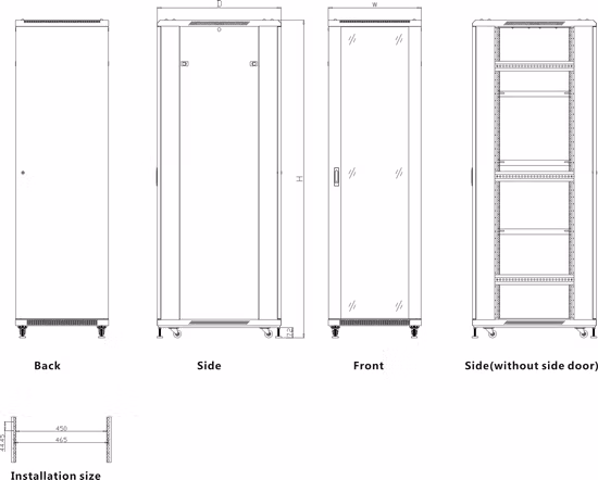 19 Inch Data Center Server Rack 42u Floor Standing Glass Door, Fllor Cabinet, Server Cabinet, Wall Mount Cabinet, Network Cabinet