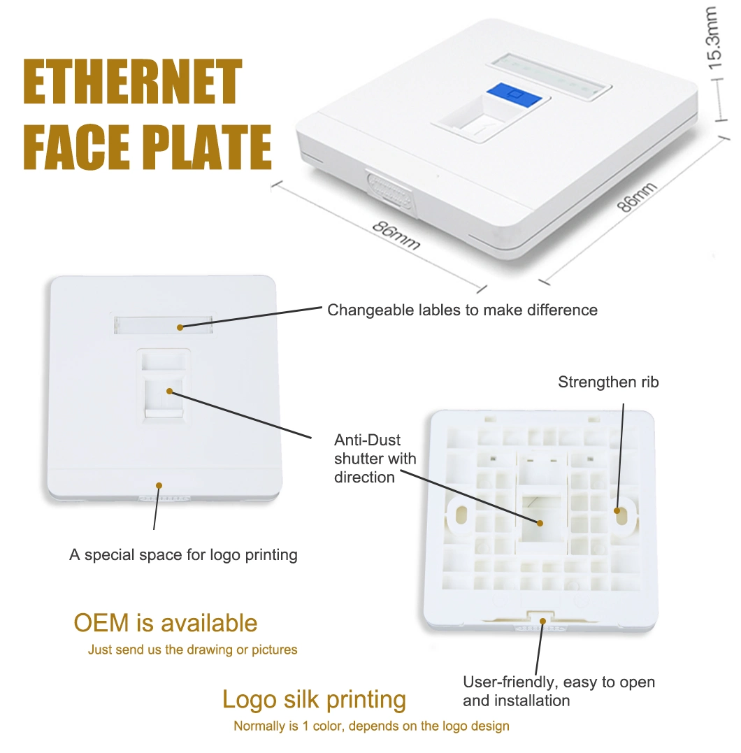 Le 86*86 Type Faceplate with RJ45 Module