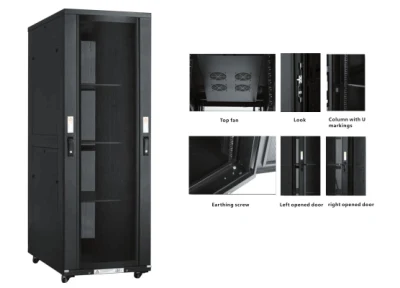 19-дюймовая серверная стойка для центров обработки данных, напольная стеклянная дверь, напольный шкаф, серверный шкаф, настенный шкаф, сетевой шкаф